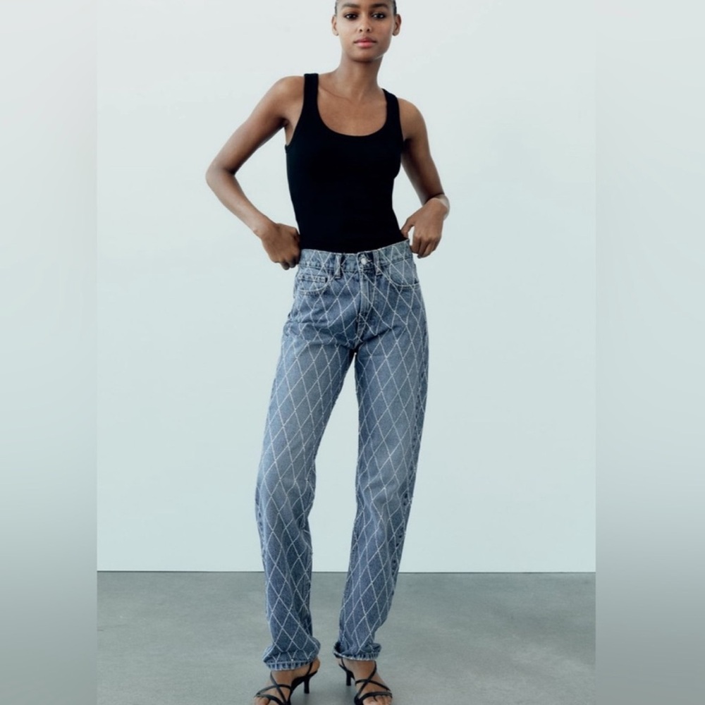 ZARA crystal TRF jeans sz 6
